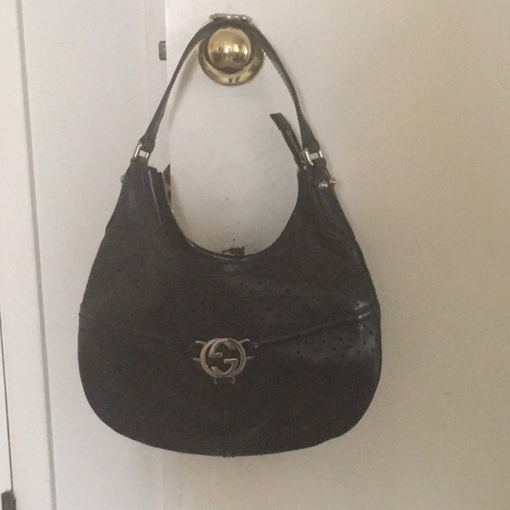 Gucci Authentic Leather Medium Reins Hobo